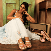 Beige Embroidered Festive Ballerinas – Sequin & Bead Detailing | Fully Customisable Flats